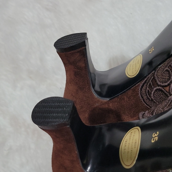 YVES SAINT LAURENT vintage mesh block shoe Size 35 - Picture 12 of 16